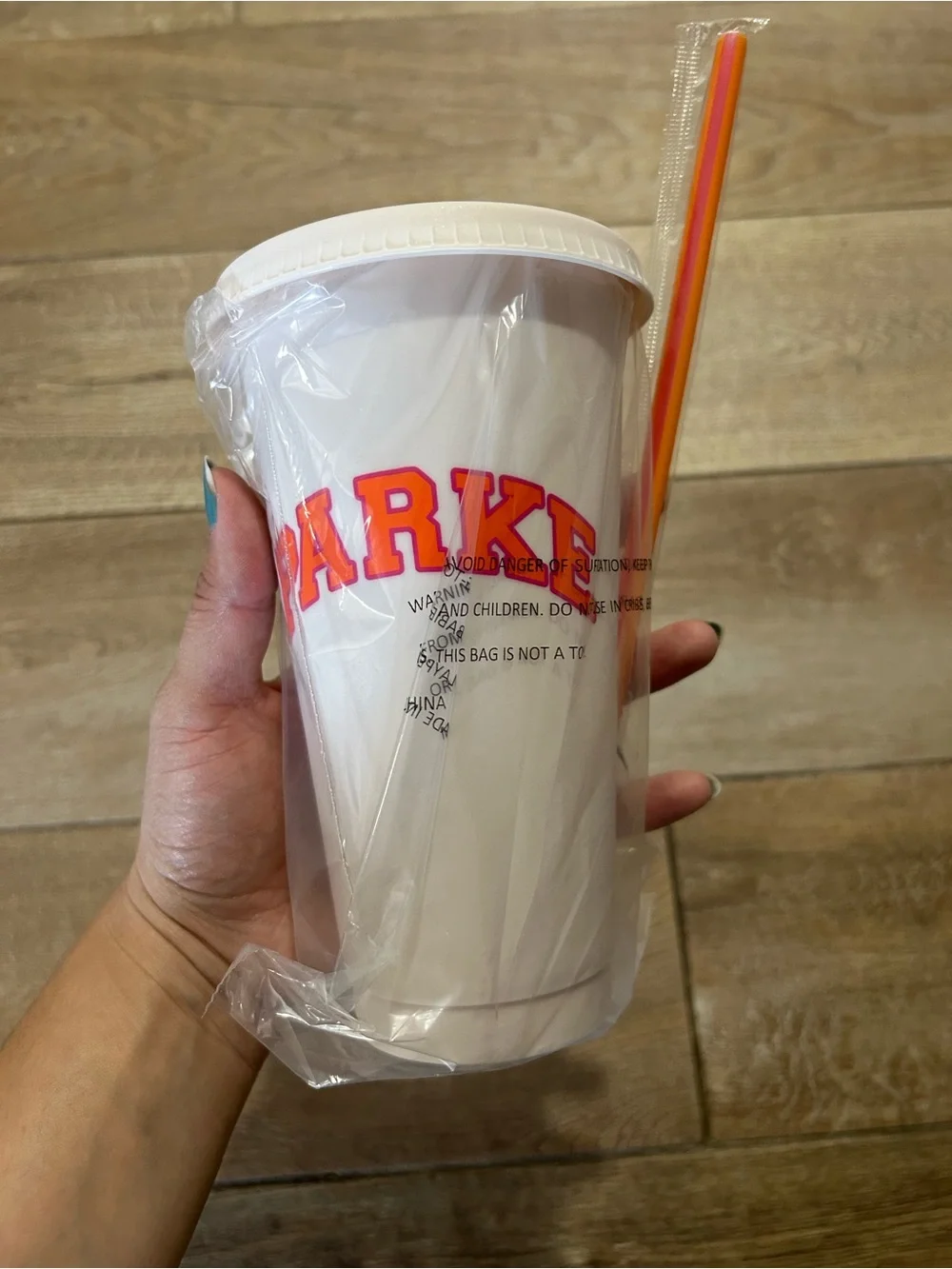 Parke x Dunkin New White Reusable 2026 Tumbler with Orange-Red Logo